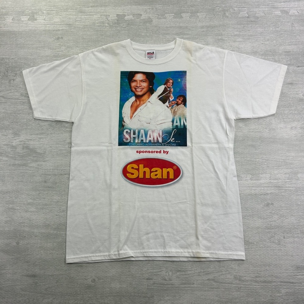 Vintage Shaan Se Shirt Size Large White Indian Pop Music Tour